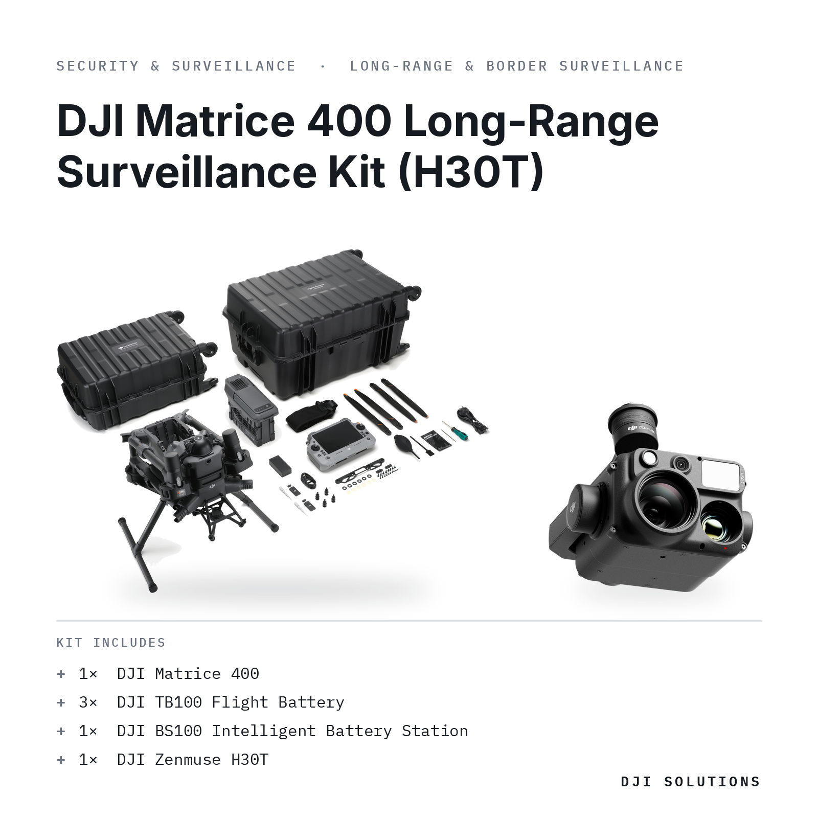 DJI Matrice 400 Long-Range Surveillance Kit (H30T) — kit contents graphic
